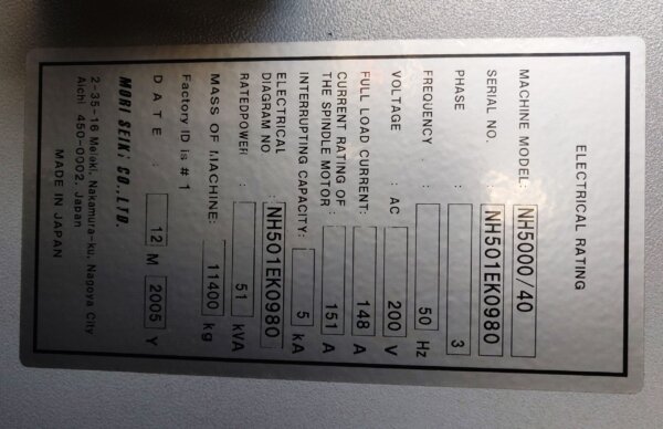 Mori Seiki NH5000 - Centro de mecanizado horizontal